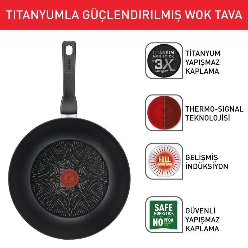 Tefal Tit 3X Titanium Force Wok Tava - 28 Cm