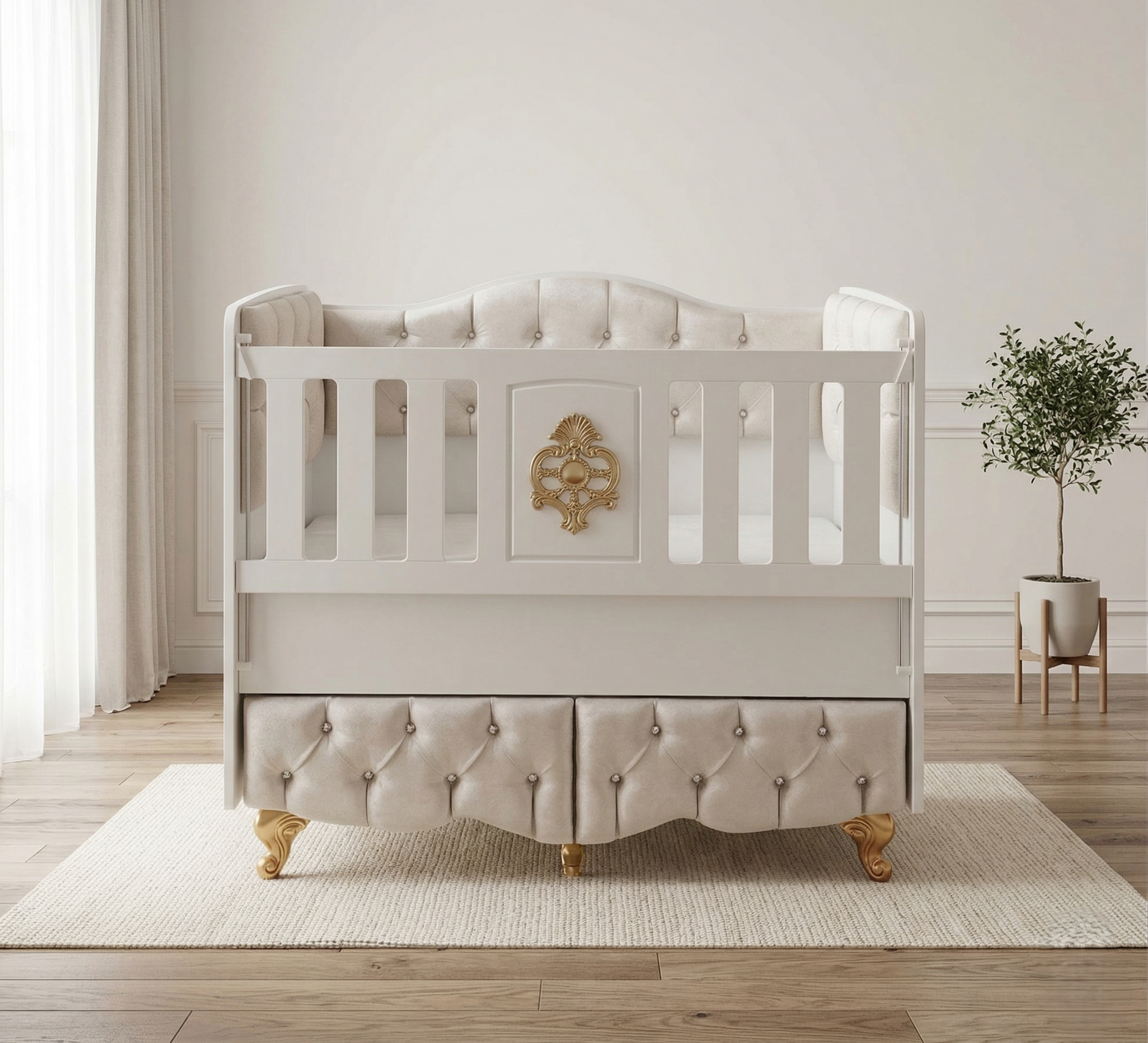 EFENDİ BEBE REHA 2ÇK KAPİTONELİ 60*120 BEŞİK SETİ(BEŞİK+YATAK)