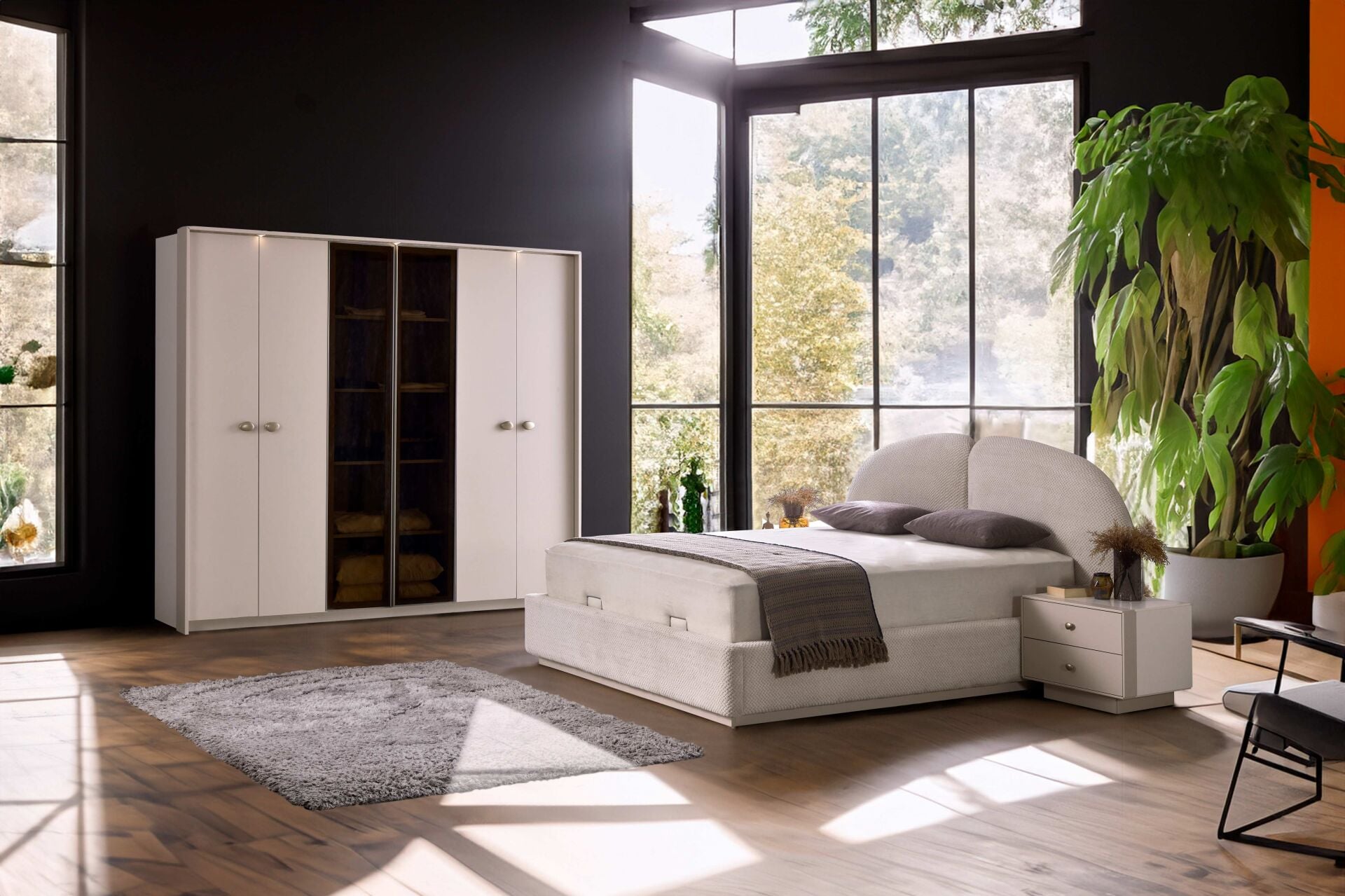 ARNO ARİZONA 6 KAPILI YATAK ODASI TAKIMI-BAŞLIKLI