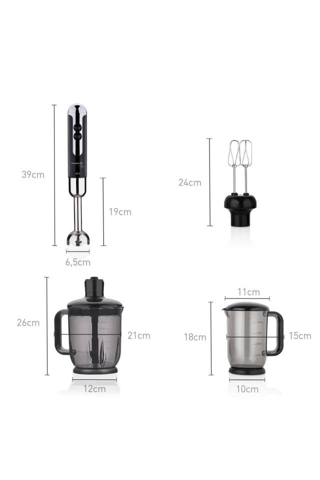 Korkmaz A447-12 Mia Mega Blender Set Siyah