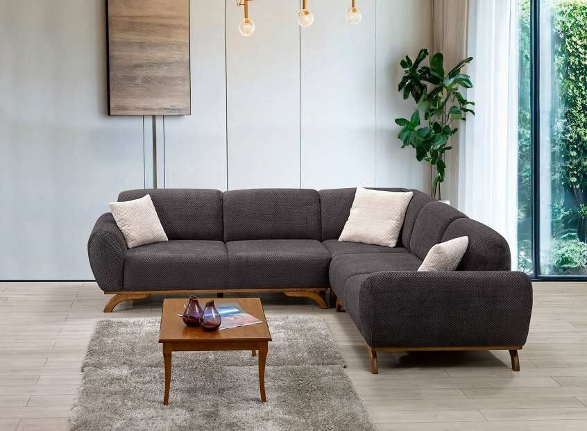 RAHAT TURKUAZ KÖŞE TAKIMI(KUMAŞ RHT209 ANTRASİT)