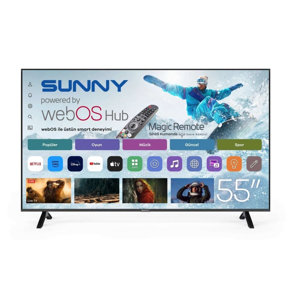 SUNNY 55'' WEBOS 4K UYDULU SMART ULTRA HD LED TV SN55UPRL-W02M