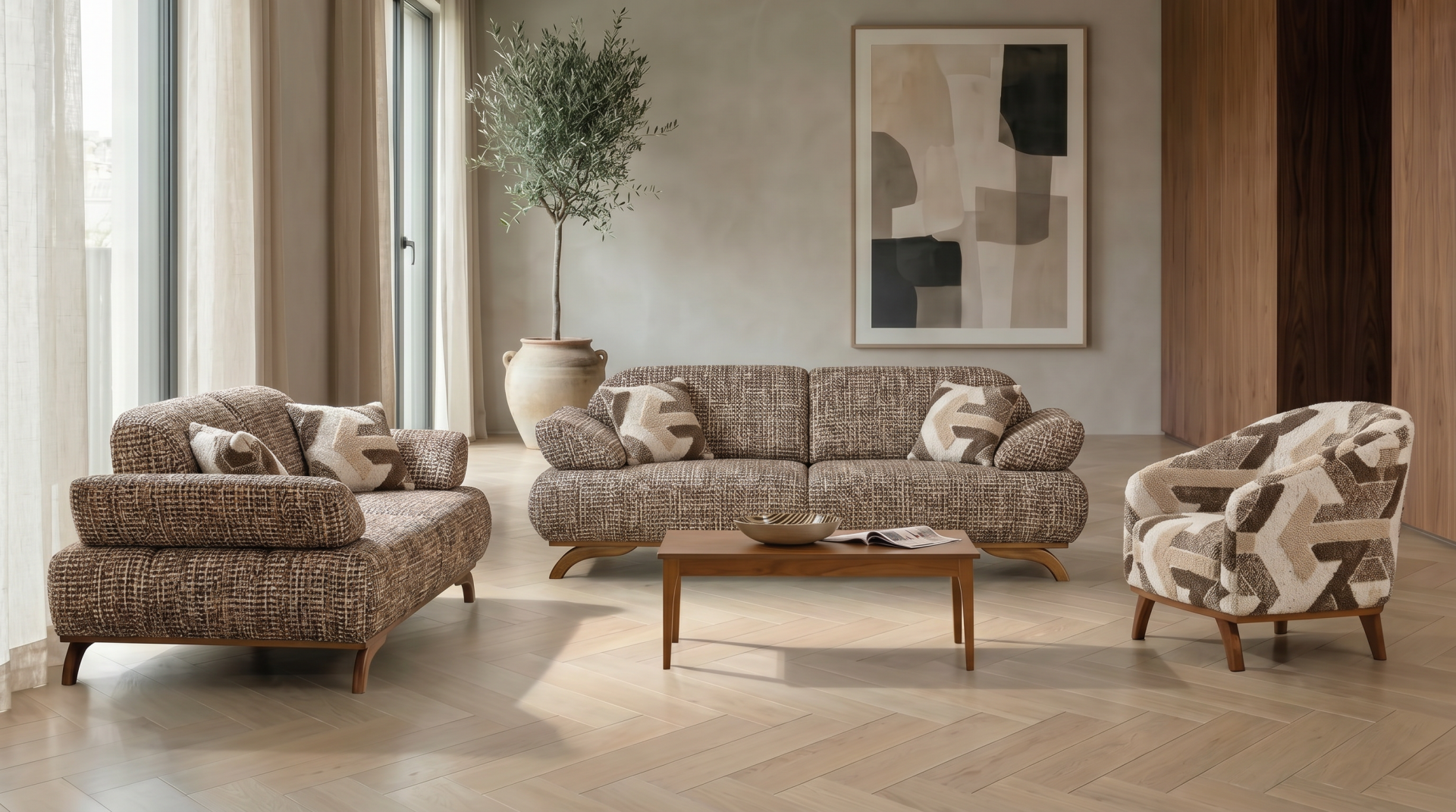 RAHAT ESİNTİ 3+3+1 KOLTUK TAKIMI RHT-233