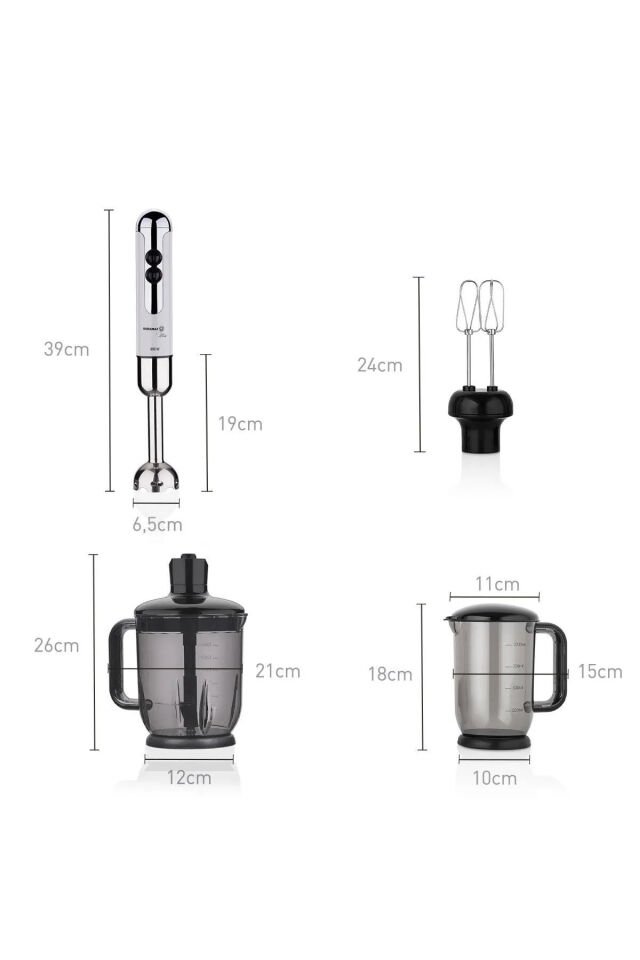 Korkmaz A447-14 Mia Mega Blender Set Vanilya/Krom