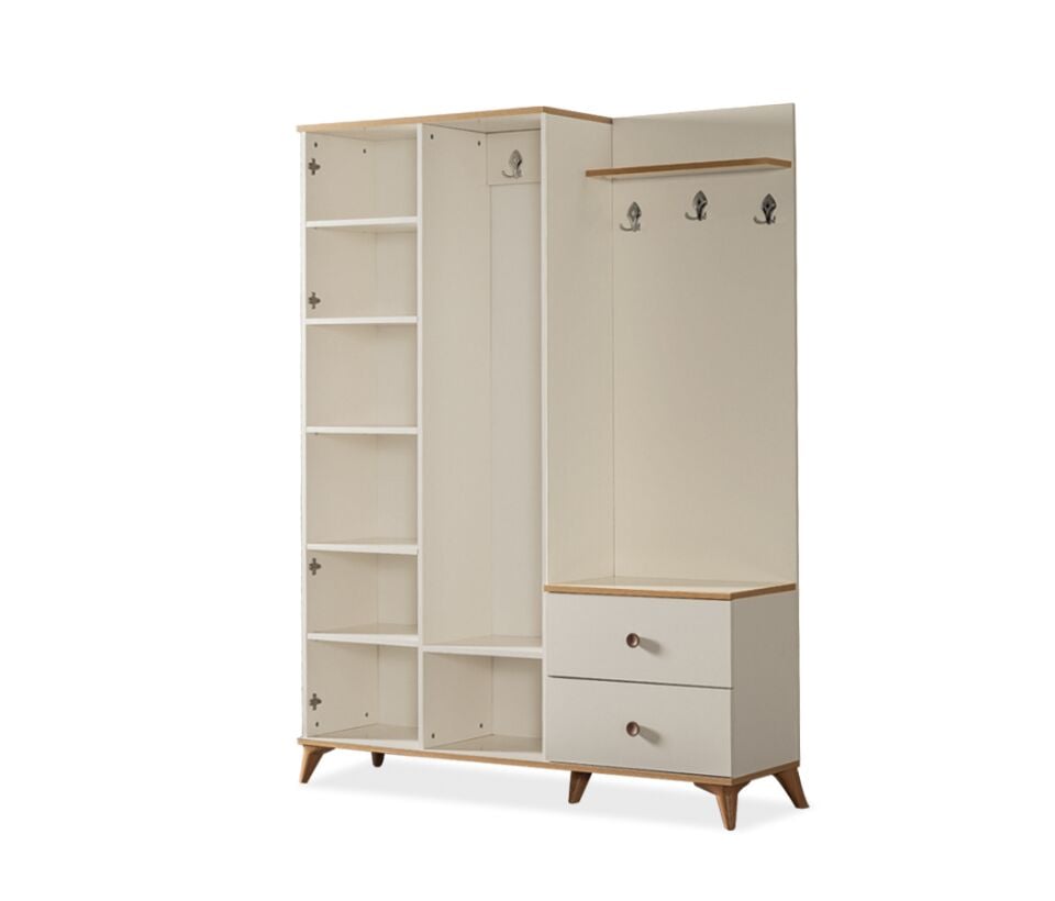 CAPİLON LOFT 3'LÜ KAPAKLI ÇEKMECELİ VESTİYER