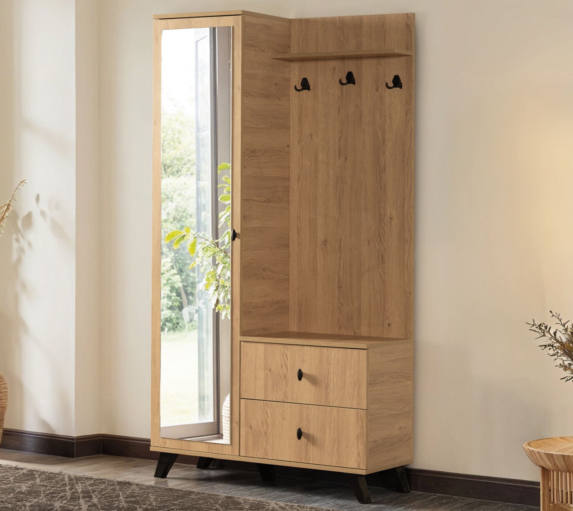 CAPİLON NOVA 2'Lİ KAPAKLI ÇEKMECELİ VESTİYER