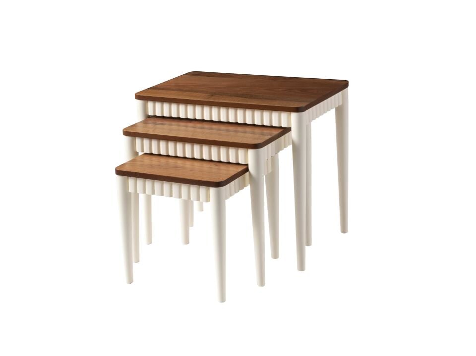 VERALINE MAYA ZİGON SEHPA-CEVİZ/KREM