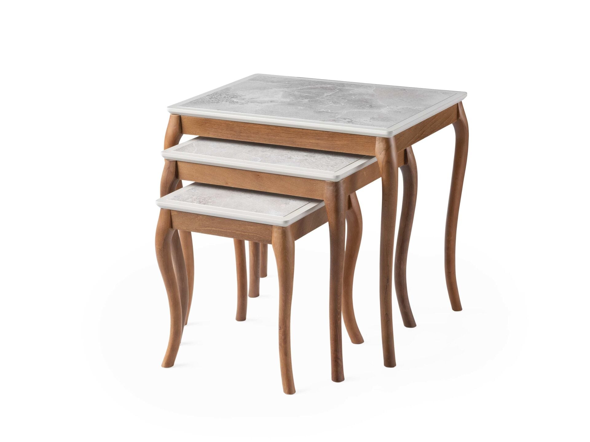 VERALINE PALERMO ZİGON SEHPA-MERMER/CEVİZ