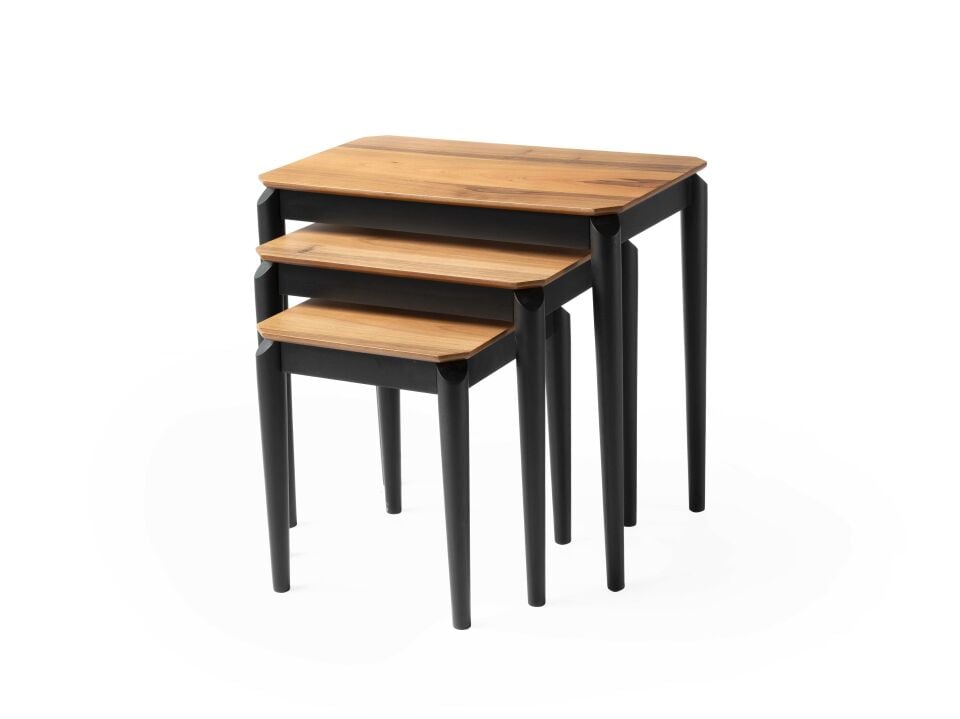 VERALINE POLİ ZİGON SEHPA-CEVİZ/SİYAH