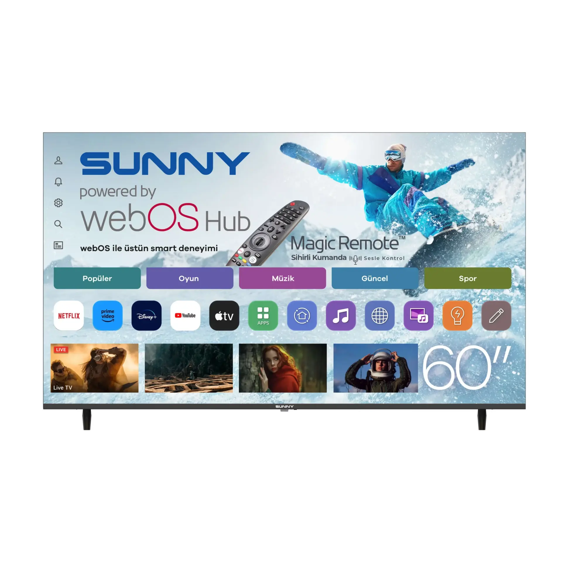 SUNNY 60'' FRLS UHD WEBOS MANYAS QLED TV